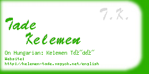 tade kelemen business card